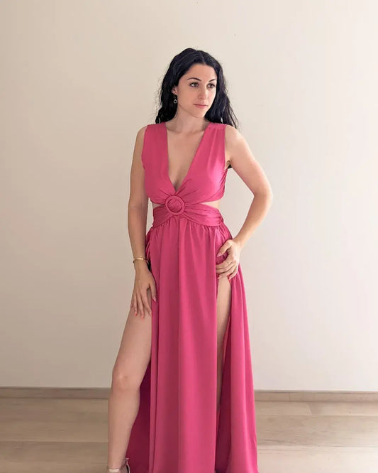 Robe longue satinée - Paloma