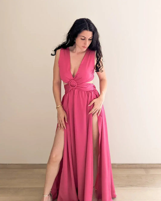 Robe longue satinée - Paloma