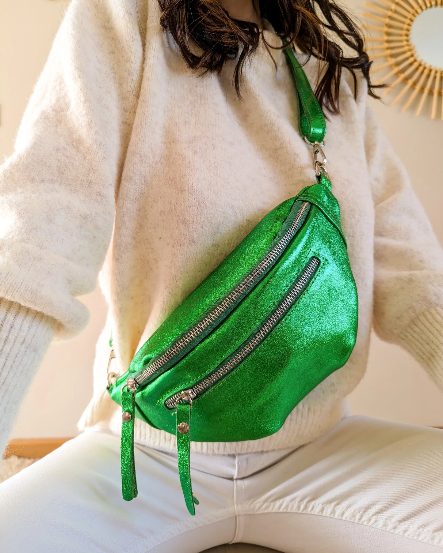 Sac banane en cuir - Chuck vert