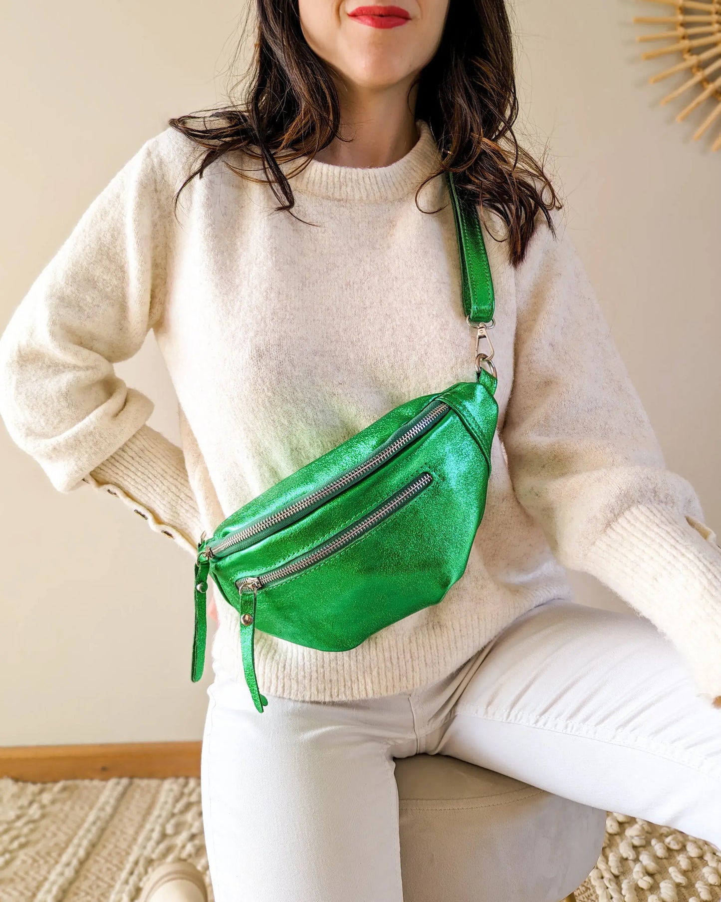 Sac banane en cuir - Chuck vert