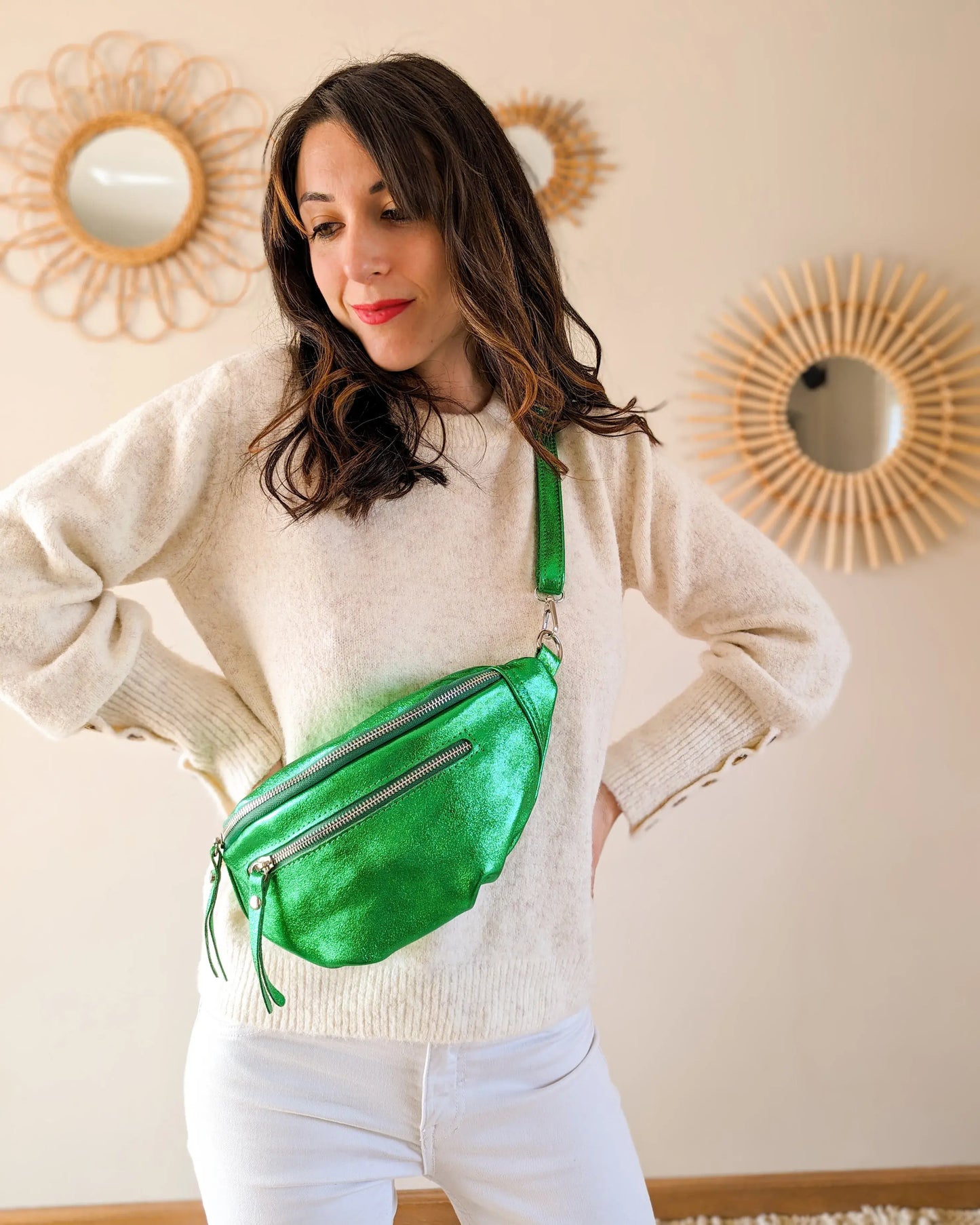 Sac banane en cuir - Chuck vert